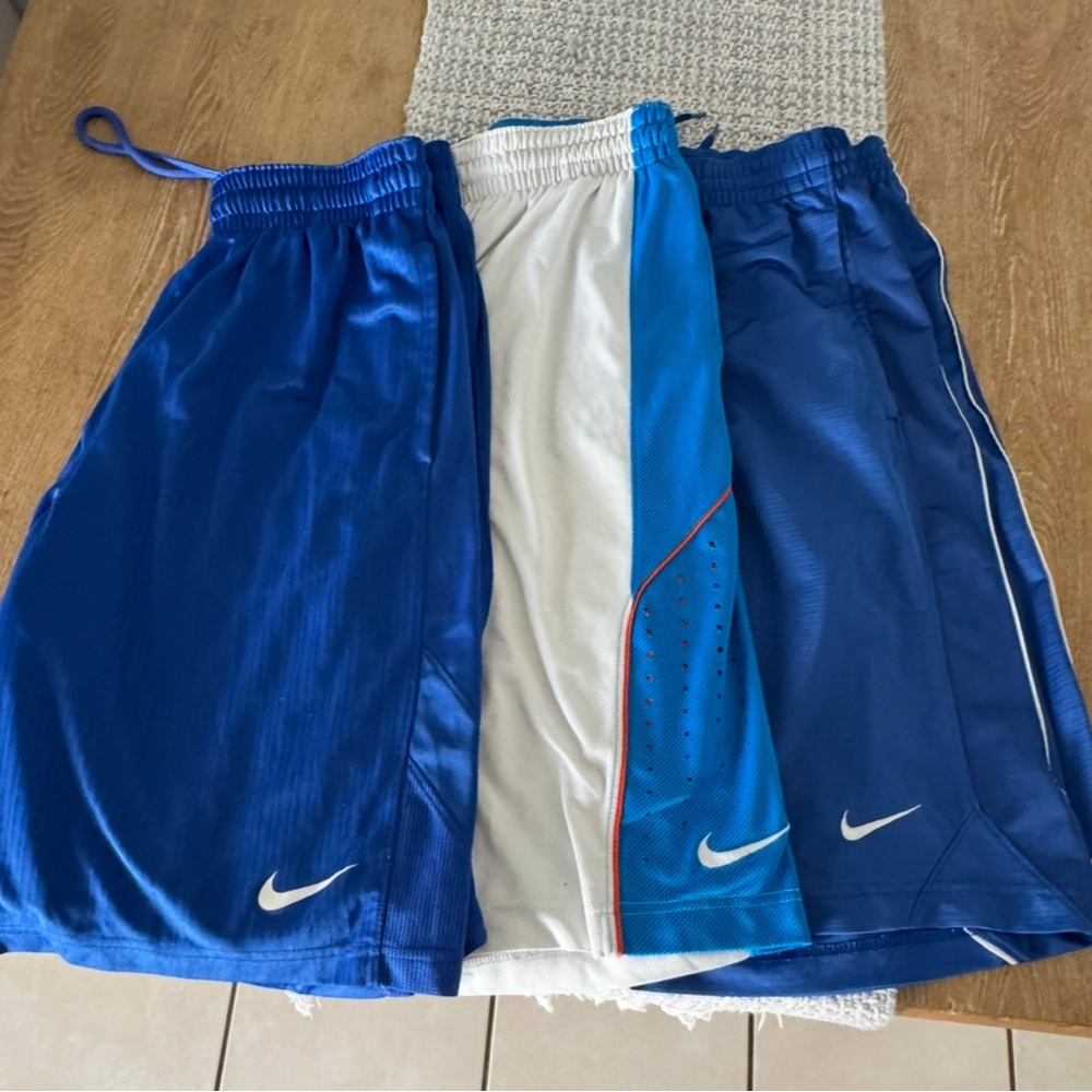 Nike Blue and White Sports Shorts Set